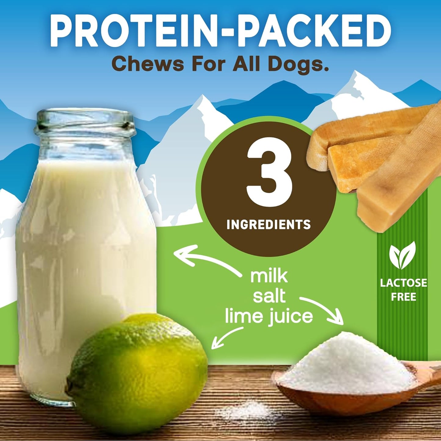 Dog Yak Chews for Large Dogs (1 lb to 5lb Bags)