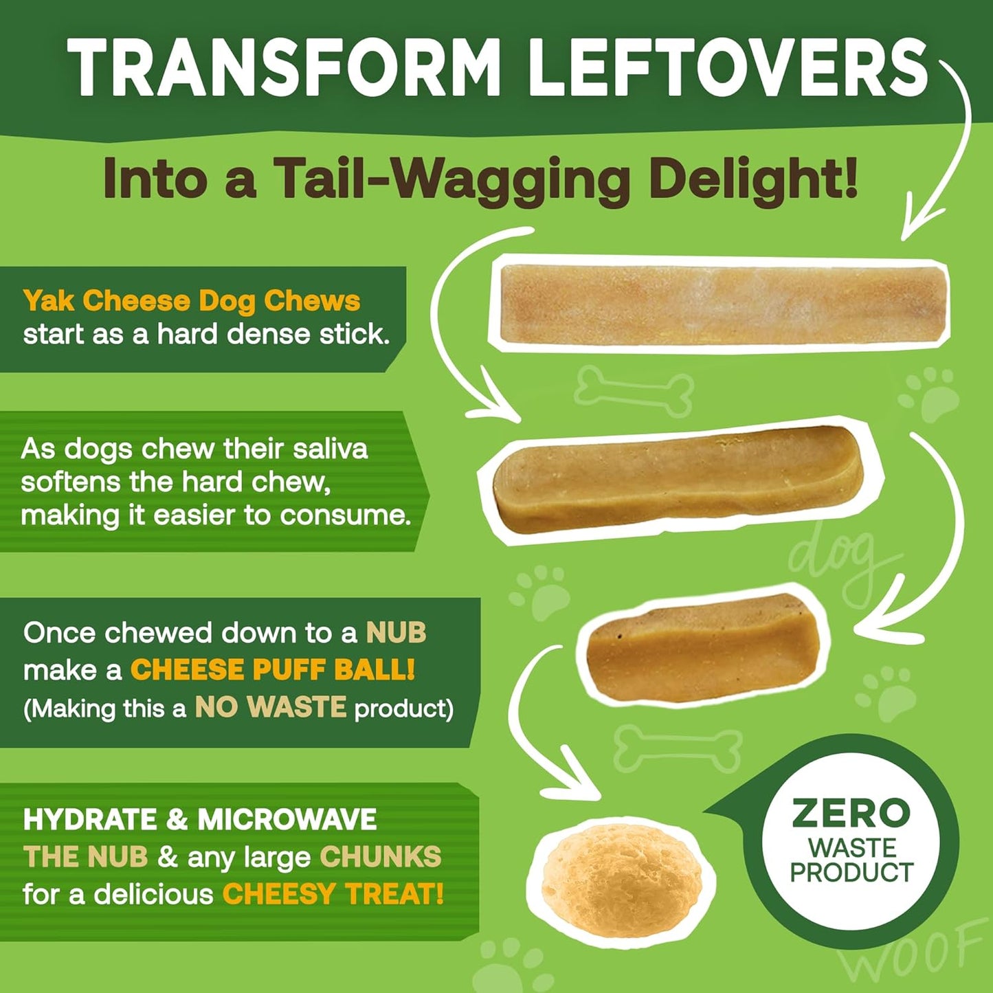 Dog Yak Chews for Large Dogs (1 lb to 5lb Bags)
